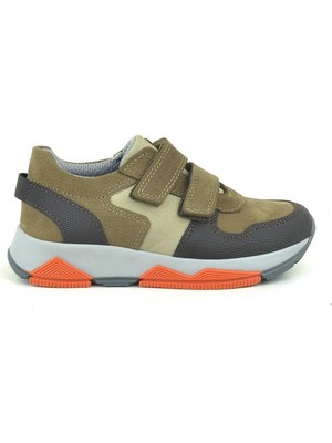 Ortopedikal 3880 Rakerplus Hakiki Deri Kahve-Kahve Çocuk Sneakers Spor Ayakkabı Cırtlı