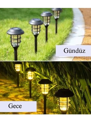 Gaman x-20 Güneş Enerjili Solar Aydınlatması Günışığı Led Işık 6 Adet Dekoratif Bahçe Park Peyzaj Lambası -43  cm -