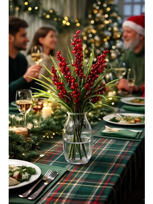 Storemax Hepsifursell Yapay Çiçek Kırmızı Kokina Demeti Kokina Çiçeği Yılbaşı Süsü Yılbaşı Ağacı Süsü Lüx