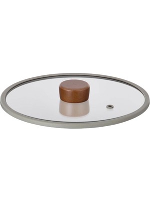 Storemax Hepsifursell Neoflam Fika 24CM Düz Silikon Çerçeveli Cam Kapak Gri