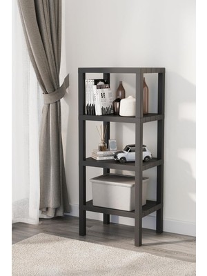 Storemax Hepsifursell 4 Katlı Plastik Siyah Banyo Mutfak Rafı MIT1050