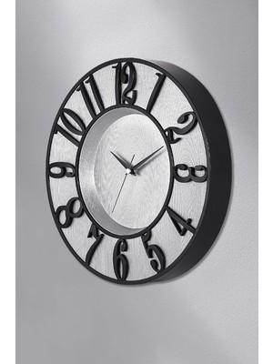 Storemax Hepsifursell Muyika Swarty Siyah Rakam - Gümüş Plastik Kasa Sessiz Mekanizmalı 34X34CM Duvar Saati Pds-34 MYK1476-04
