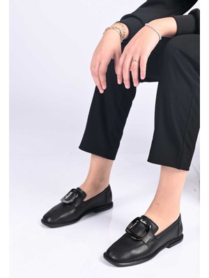 Bestello Bağcıksız Tokalı Tpu Taban Hakiki Deri Loafer 332-25050 Kadın Ayakkabı
