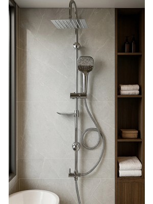 Idimax Robot Duş Seti Premium (Çelik Kare Tepe 20X20)