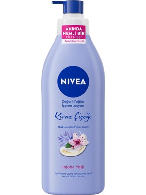 Storemax Hepsifursell Nıvea Değerli Yağlar Içeren Vücut Losyonu Kiraz Çiçeği & Jojoba Yağı, 400 Ml, Normal ve Kuru Ciltler Için, 48 Saat Nemlendirme, Hızlı Emilen Losyon