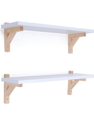 Storemax Hepsifursell Pıkas Ahşap Montessori Dekoratif Ikili Duvar Rafı – Kitaplık ve Sergileme Rafı, Beyaz Tabla