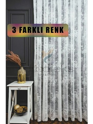 Farbateks Bulut Beyaz Tül Exculusive Micro Örgü 3kat Pilei Tül Perde