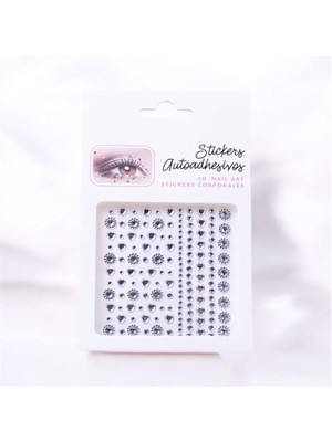 Özbience Çiçek ve Kalp Detaylı Yüz, Tırnak ve Saç Süsleme Stickerı