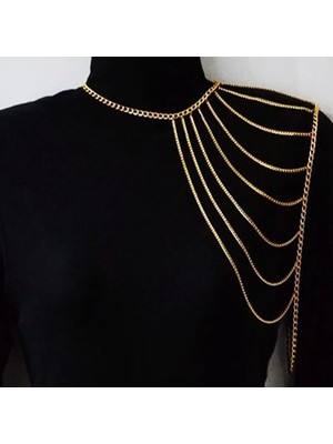 Özbience Şık Zincir Modeli Omuz Aksesuarı Kadın Vücut Zinciri