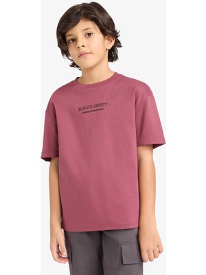 Defacto Premıum Baskılı Bordo Erkek Çocuk T-Shirt G6485A8/BR174