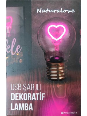 Allians Şarjlı Dekoratif Kalp Lamba, Şık ve Pratik Aydınlatma Seçeneği