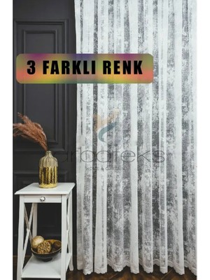 Farbateks Bulut Beyaz Tül Exculusive Micro Örgü 2kat Pileli Tül Perde