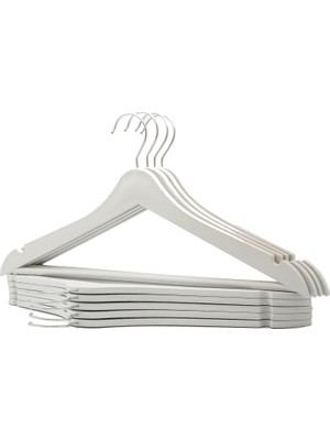 Storemax Hepsifursell Arch 24 Adet Beyaz Ahşap Görünümlü Plastik Askı Kıyafet Elbise Gömlek Askısı