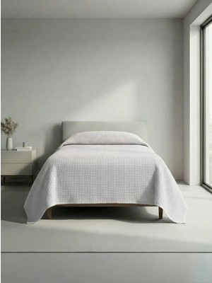 Sofline Premium %100 Pamuk Tek Kişilik Yazlık Pike, Yatak Örtüsü, Terletmez Kumaş(PUDRA RENK) (160x240cm)