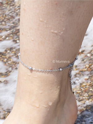 Özbience Minimal Çelik Zincir Halhal, Deniz ve Havuz Kullanımı Için Şık Takı