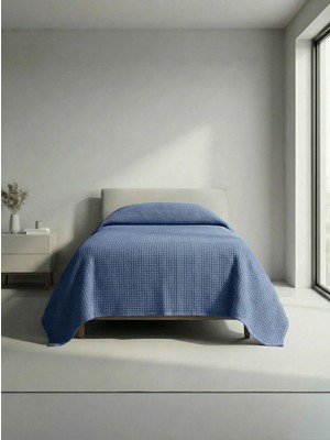Sofline Premium %100 Pamuk Tek Kişilik Yazlık Pike, Yatak Örtüsü, Terletmez Kumaş(PUDRA RENK) (160x240cm)