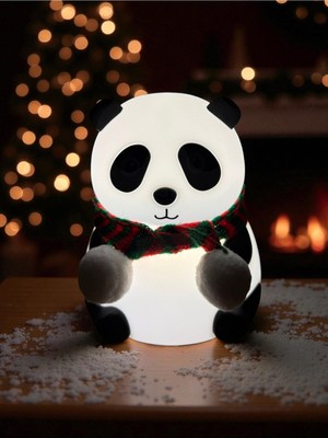 Allians Renkli Şarjlı Silikon Panda Gece Lambası Çocuklar Için Işıltılı Dekor