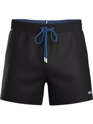 Boss Erkek Hızlı Kuruyan Logo Detaylı Siyah Deniz Şortu 50491601-003