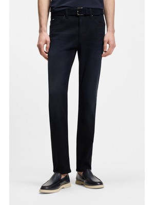 Boss Erkek Esnek Örme Denim Kumaşlı Dar Kalıp Lacivert Jeans 50555207-406
