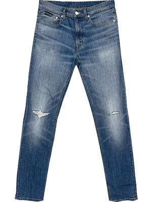 Calvin Klein Erkek Denim Kumaş Normal Bel Uzun Boy Cep Detay Lacivert Jeans LV04RE776G-3MA