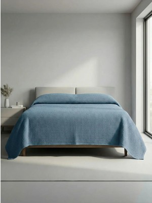 Sofline Premium %100 Pamuk Çift Kişilik Yazlık Pike, Yatak Örtüsü,terletmez Kumaş(PUDRA RENK) (240X200CM)
