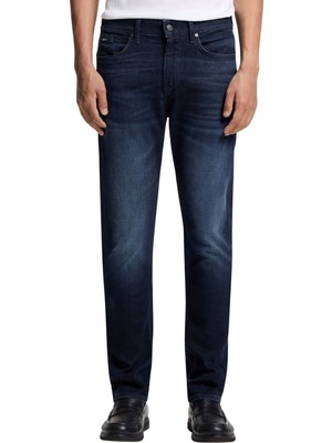 Boss Erkek Regular Fit Normal Bel Düz Paçalı Esnek Pamuklu Denim Lacivert Jeans 50555263-409