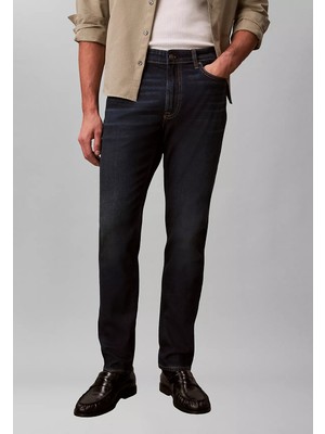 Calvin Klein Erkek Dar Kesim Pamuklu Denim Lacivert Jeans LV04RF931G-3YA