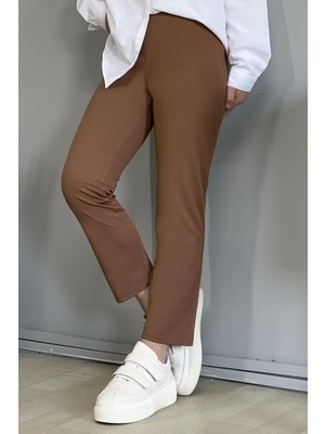 inStyle Dar Paça Düz Pantolon - Taba