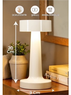 Allians Dokunmatik Renkli Masa Lambası, Ayarlı ve Şarjlı LED Abajur