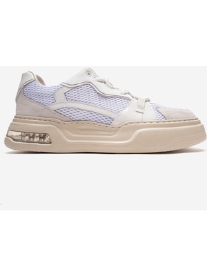 Marcomen Erkek Kalın Taban Bağcıklı Spor Ayakkabı Gerçek Deri Mc 23266 Beyaz