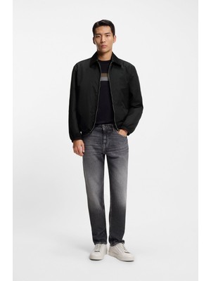 Boss Erkek Normal Kesim Su Geçirmez Gömlek Yaka Uzun Kollu Siyah Ceket 50553641-001