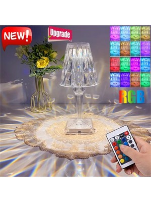 Allians Dekoratif Kristal Akrilik LED Gece Lambası, Kumandalı ve Dokunmatik