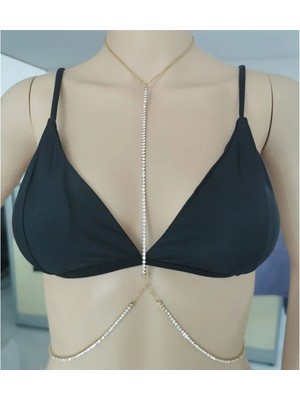 Özbience Kadın Vücut Aksesuarı, Zarif Altın Renkli Taş Detaylarıyla Şıklık Katın