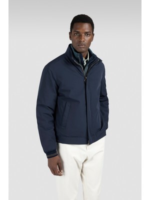 Paul & Shark Erkek Regular Fit Çift Yönlü Fermuarlı Dik Yaka Esnek Kumaş Lacivert Ceket 15312030-013