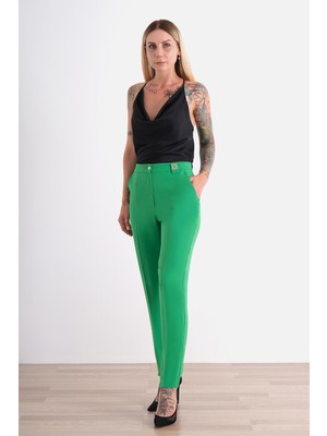 Explosion Kadın Dar Kesim Yüksek Bel Yeşil Pantolon EXP42225-YEŞİL