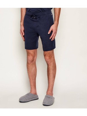 Boss Erkek Normal Bel Düz Kesim Yün Içerikli Lacivert Şort 50554783-404