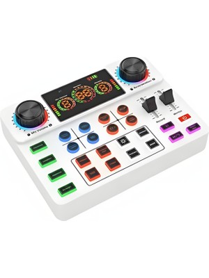 Smayling Canlı Yayın Ses Kartı Bluetooth Podcast Ses Kartı Telefon ve Bilgisayar Uyumlu Profesyonel Yayıncı Ses Kartı