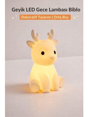 Allians Geyik LED Gece Lambası, Dekoratif Masa Lambası, Ortam Aydınlatması
