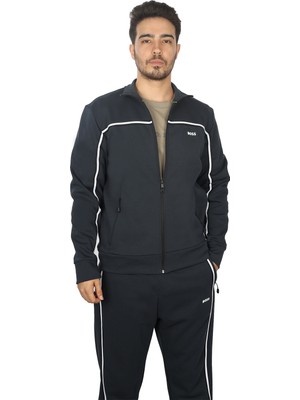 Boss Erkek Marka Logolu Uzun Kollu Rahat Lacivert Sweatshirt 50523896-402