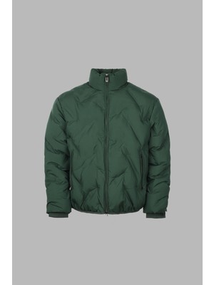 Emporio Armani Erkek Regular Fit Dik Yaka Desenli Uzun Kollu Yeşil Mont 6D1BD6 1NUEZ-0565