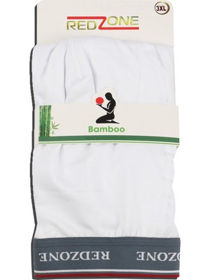 Redzone Büyük Beden Likralı Bambu Boxer / Beyaz