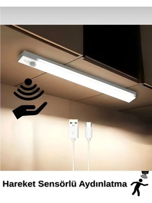 Allians Sensörlü Şarjlı 30CM Beyaz LED Panel, Dolap ve Çalışma Masası Işığı