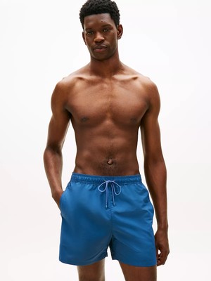 Tommy Hilfiger Erkek Paraşüt Kumaş Cep Detay Düz Model Lastikli Bağlamalı Mavi Deniz Şortu UM0UM03730-DBZ