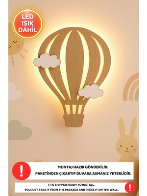 Allians Balon ve Ay LED Işık, Bebek ve Çocuk Odası Duvar Dekorasyonu