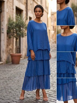 Rabiossa Kadın Uzun Ipek Elbise