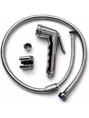 Idimax Tahretmatik Set – Pirinç Redüksiyonlu - 75 cm Çelik Örgülü Spiral - Krom Basmalı Elcik