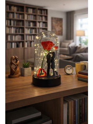 Allians Gül ve Çift Figürlü Peri LED Dekoratif Işık, Şık Ev Dekorasyonu ve Hediye