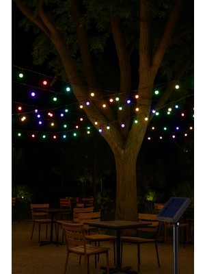 Allians Güneş Enerjili Rgb 40 Top LED Işık, Bahçe, Balkon ve Kafe Dekoru Için