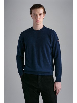 Paul & Shark Erkek Pamuklu Normal Kesim Rahat Mavi Kazak 13311331A-050