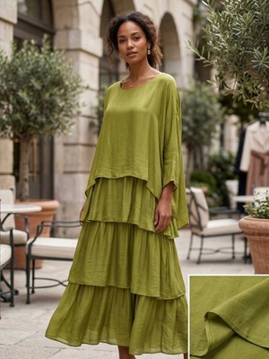 Rabiossa Kadın Uzun Ipek Elbise